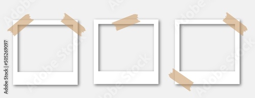 Photo Frame Collection. Polaroid photo frame set.Photo frames with realistic drop shadow vector effect isolated design.