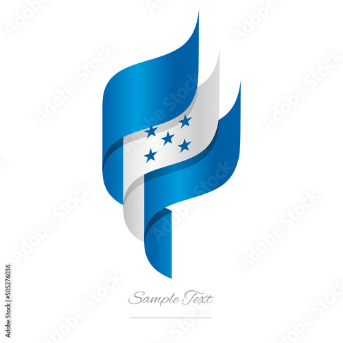 Honduras abstract 3D wavy flag blue white modern Honduran ribbon torch flame strip logo icon vector photo