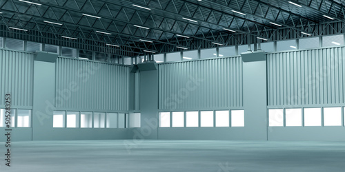 Hangar empty rendering. Emp...
