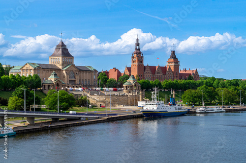 Old Town and Oder river in Szczecin, Poland