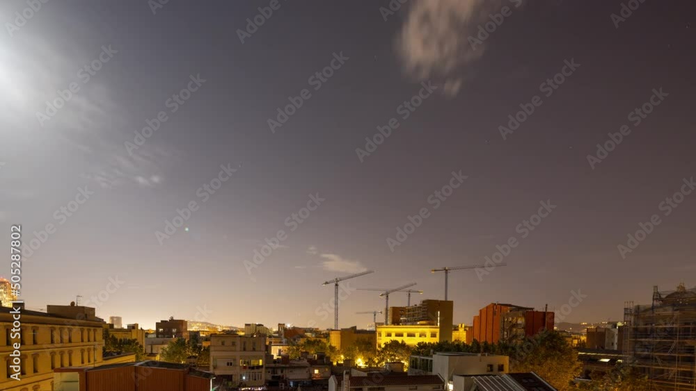 Barcelona skyline timelapse at night Barcelona skyline timelapse at night