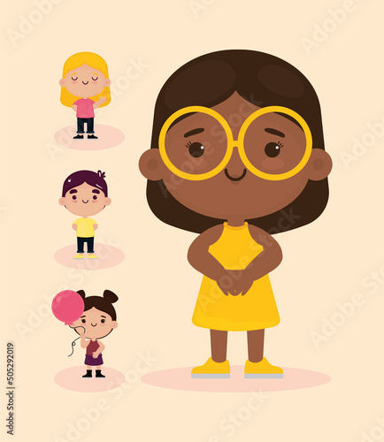 icons cute kawaii girls