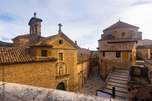 View Church of San Pedro and the Carmelite Monastery in city Cuenca, Spain photo