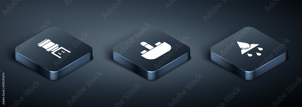 Set Isometric Water cooler, Recycle clean aqua and Washbasin with water tap icon. Vector Set Isometric Water cooler, Recycle clean aqua and Washbasin with water tap icon. Vector