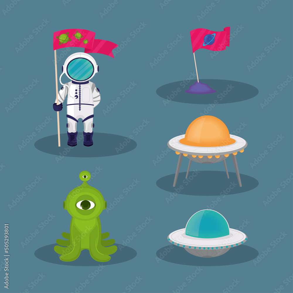space astronaut and alien space astronaut and alien