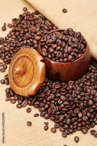 coffee beans in a cup