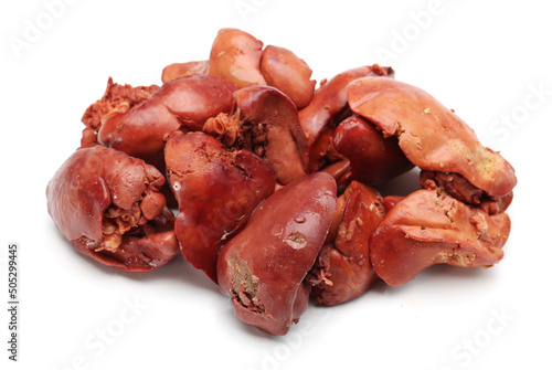 Canvastavla chicken gizzard on white background