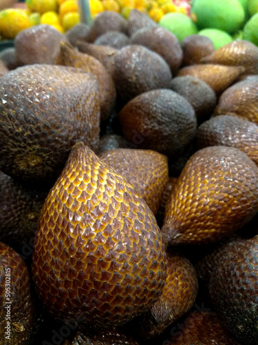 Snake fruit ready to sale in the traditional market 