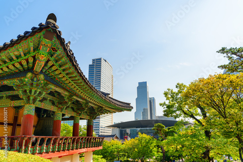 Bongeunsa Temple at Gangnam District in Seoul, South Korea