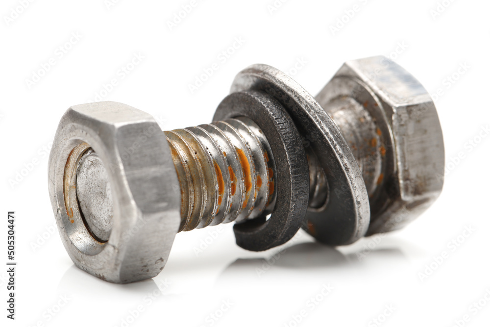 bolt and nut isolated on white background bolt and nut isolated on white background