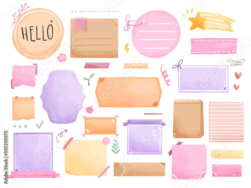 Cute Bullet journal and colorful notes to do list ornament drawing collection sticker
