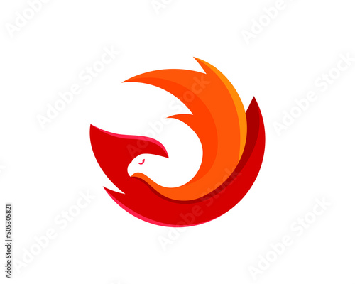 Abstract bird phoenix logo design