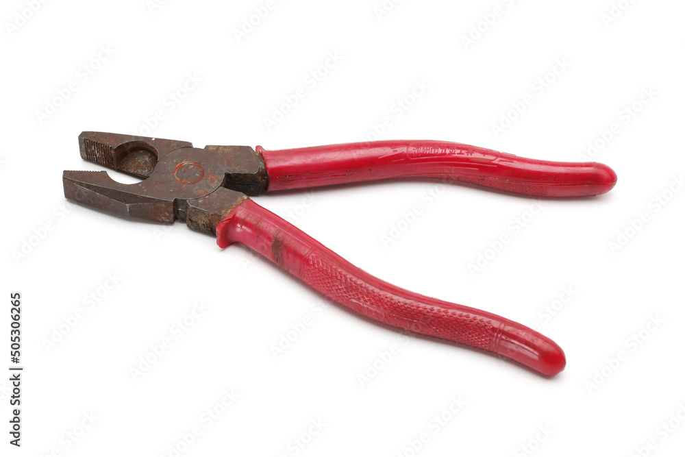 red pliers isolated on white red pliers isolated on white