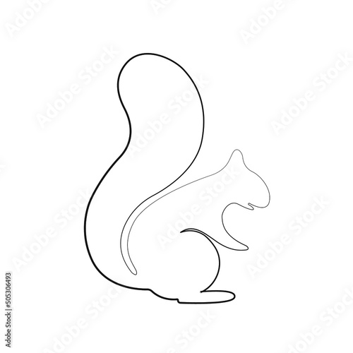 line squirrel. black and white aniimal