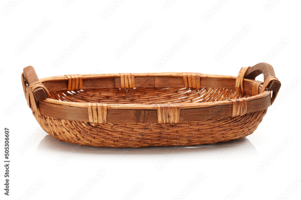 empty basket on white background empty basket on white background