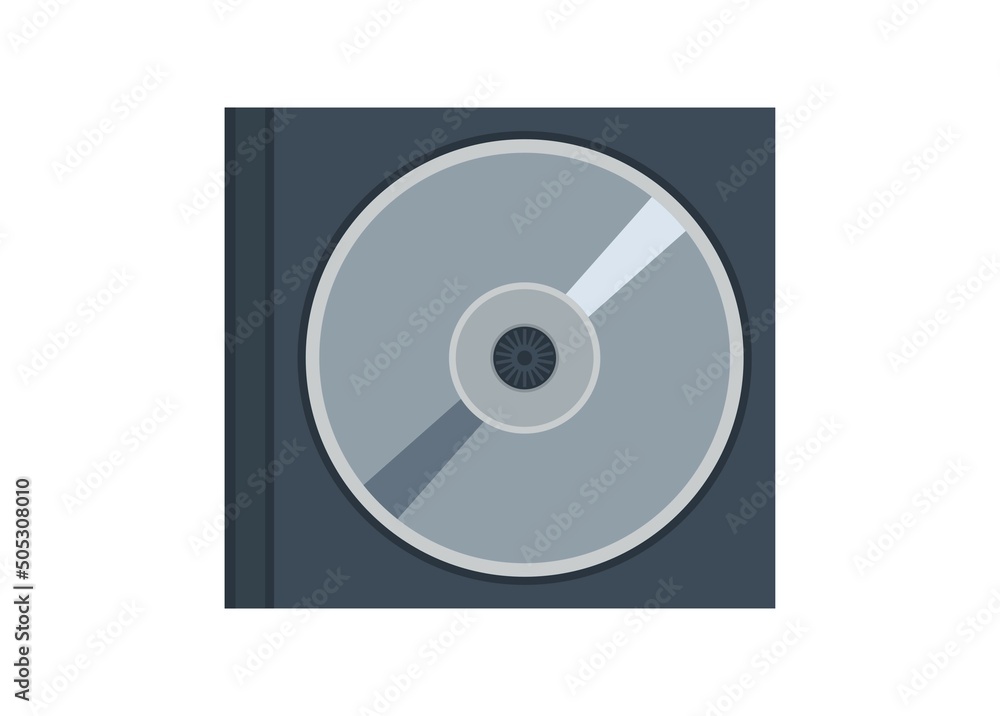 CD and CD case. Simple flat illustration. CD and CD case. Simple flat illustration.