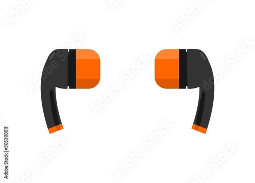 Ear buds pair. Simple flat illustration. 
