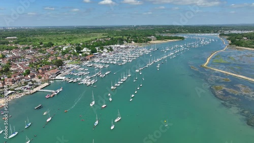 Hamble Marina in the Summer Aerial View photo