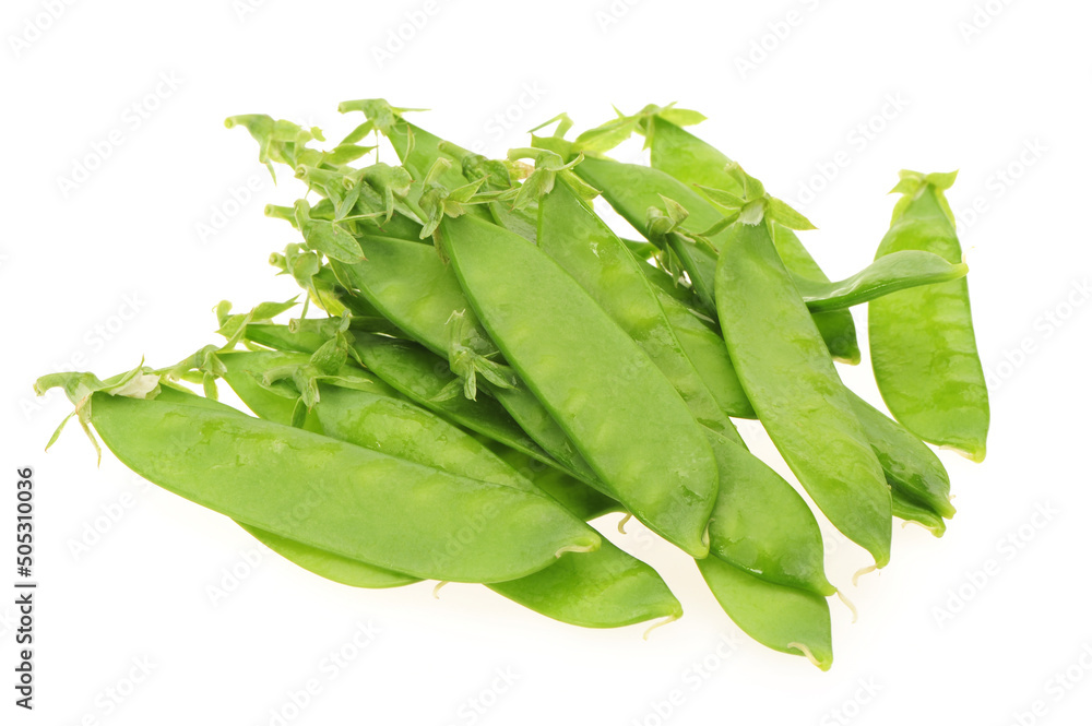 Snow peas isolated on white background Snow peas isolated on white background