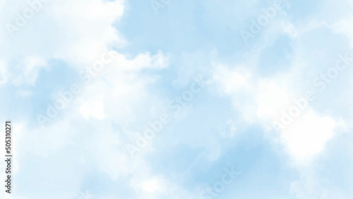 The sky has the light of the sun, the sky is blue, there are small and large clouds alternating and moving slowly, backdrop decorative and wallpaper design. The perfect sky background.