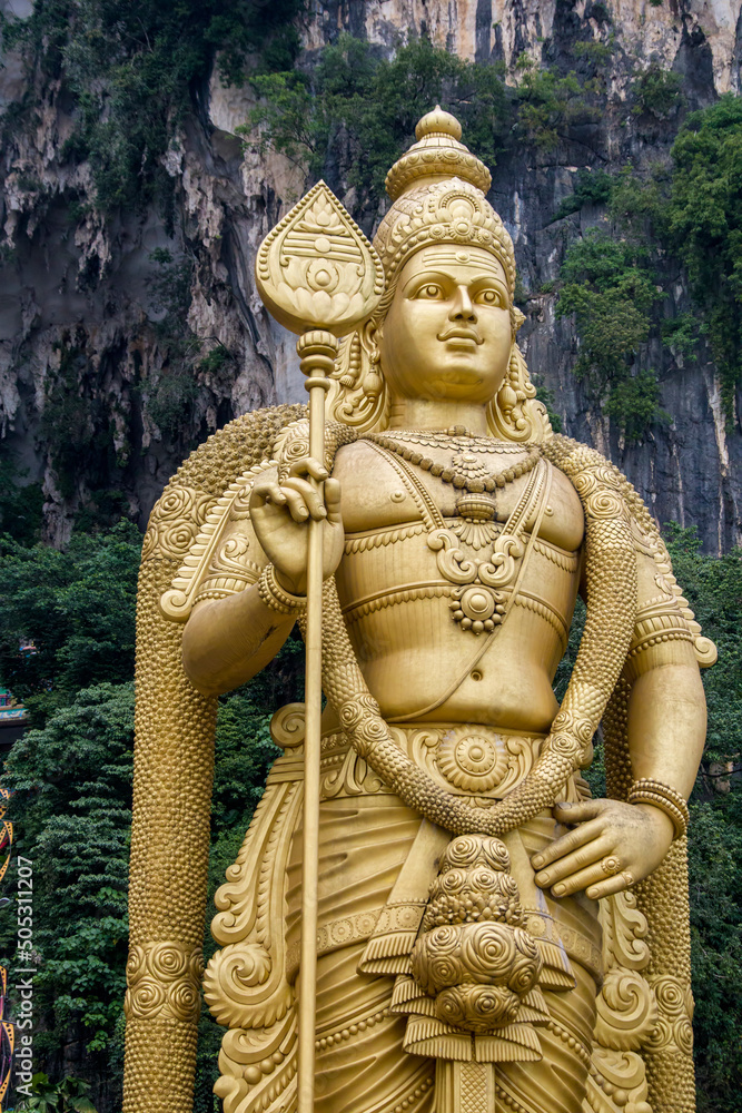  Lord Murugan statue in front of Batu Caves in Gombak, Selangor, which is one of the most popular Hindu shrines outside India.