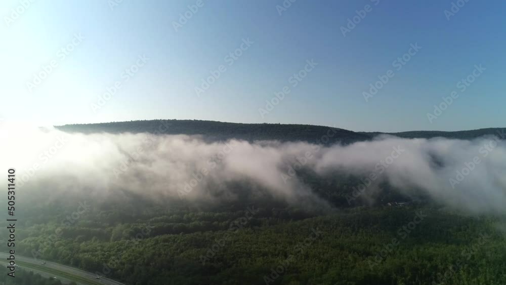 Scenic Aerial Pullback View of Low Altitude Clouds in the Countryside - Pt. 1 Scenic Aerial Pullback View of Low Altitude Clouds in the Countryside - Pt. 1