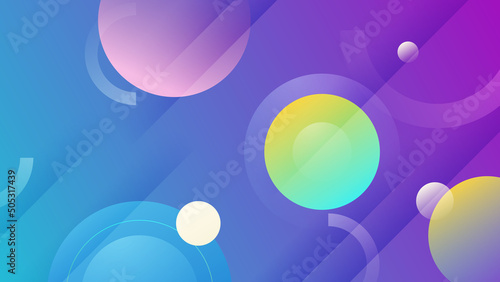 Modern blue pink circles futuristic abstract geometric covers background