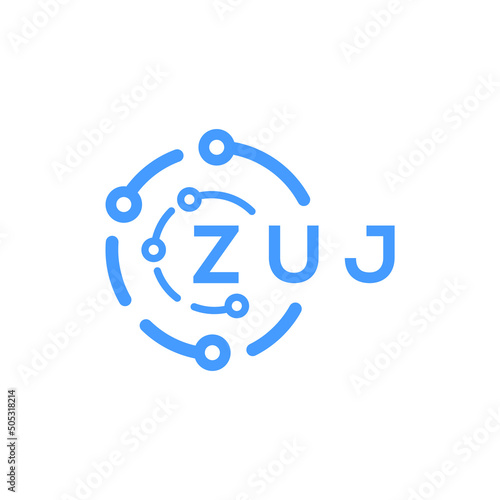 ZUJ technology letter logo design on white  background. ZUJ creative initials technology letter logo concept. ZUJ technology letter design. © Faisal