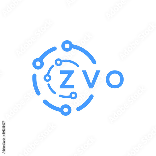 ZVO technology letter logo design on white background. ZVO creative initials technology letter logo concept. ZVO technology letter design.