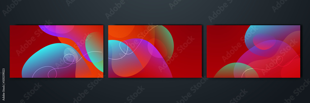 blue yellow orange red and pink gradient geometric shape background