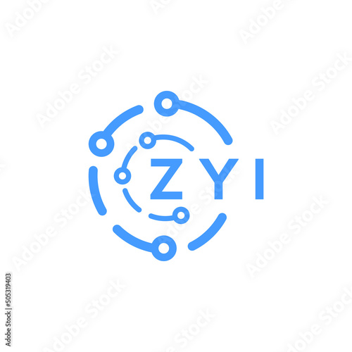ZYI technology letter logo design on white background. ZYI creative initials technology letter logo concept. ZYI technology letter design.