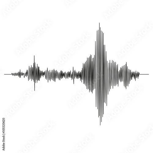 Seismograph measurement or lie detector graph. Seismic measurements with data record. Vector illustration isolated in white background