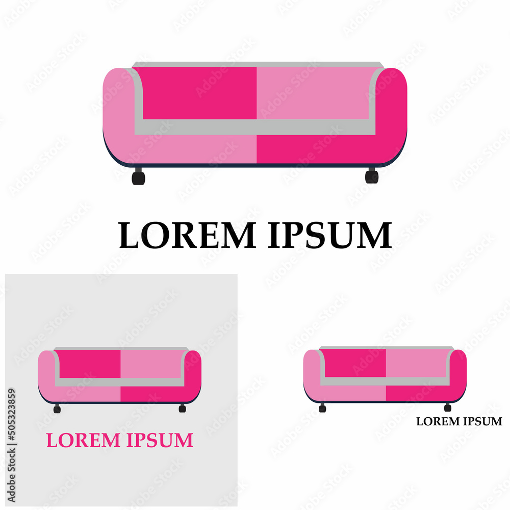 Sofa vector logo icon illustration background Sofa vector logo icon illustration background