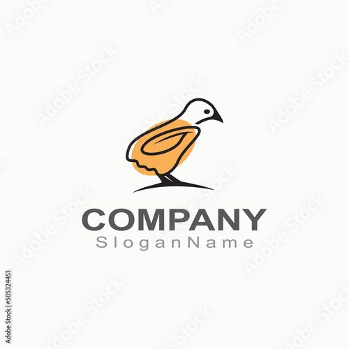 CHICK logo minimalist template monoline color line animal vector