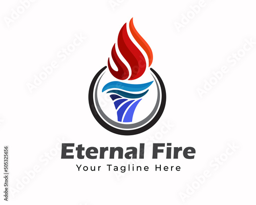 abstract torch fire eternal fire sport logo icon symbol template illustration inspiration