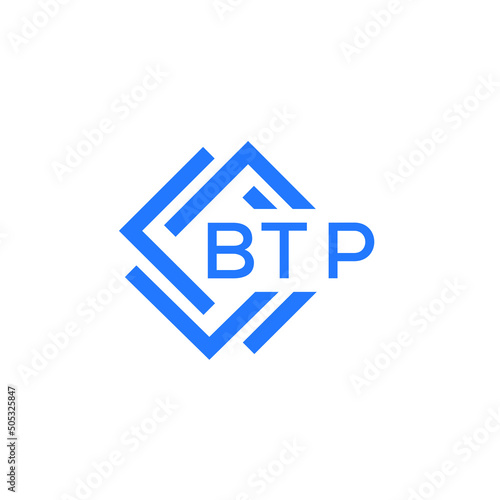 BTP technology letter logo design on white  background. BTP creative initials technology letter logo concept. BTP technology letter design.
 photo