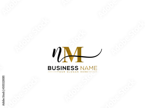 Signature NM Logo, Letter Nm mn Signature Logo Icon Vector Image Design For A Fashion