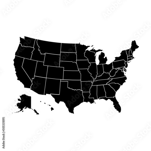 United States Of America Map Vector Illustration