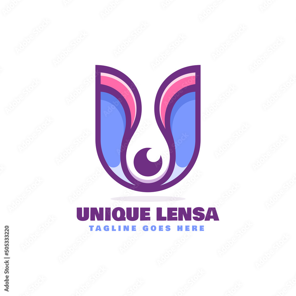 Fototapeta premium UNIQUE LENSA LOGO, SIMPLE MASCOT STYLE