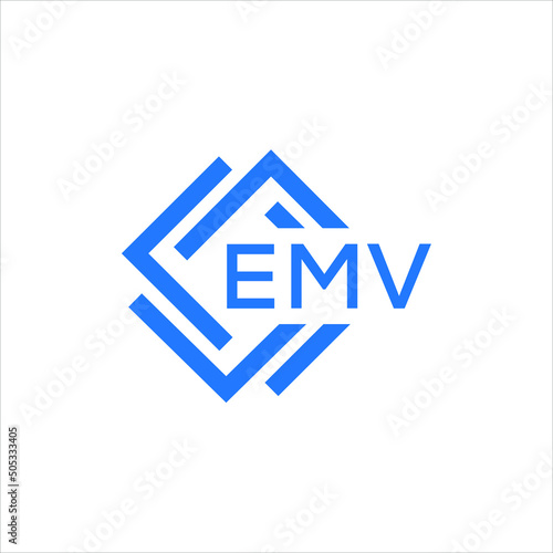 EMV technology letter logo design on white  background. EMV creative initials technology letter logo concept. EMV technology letter design.