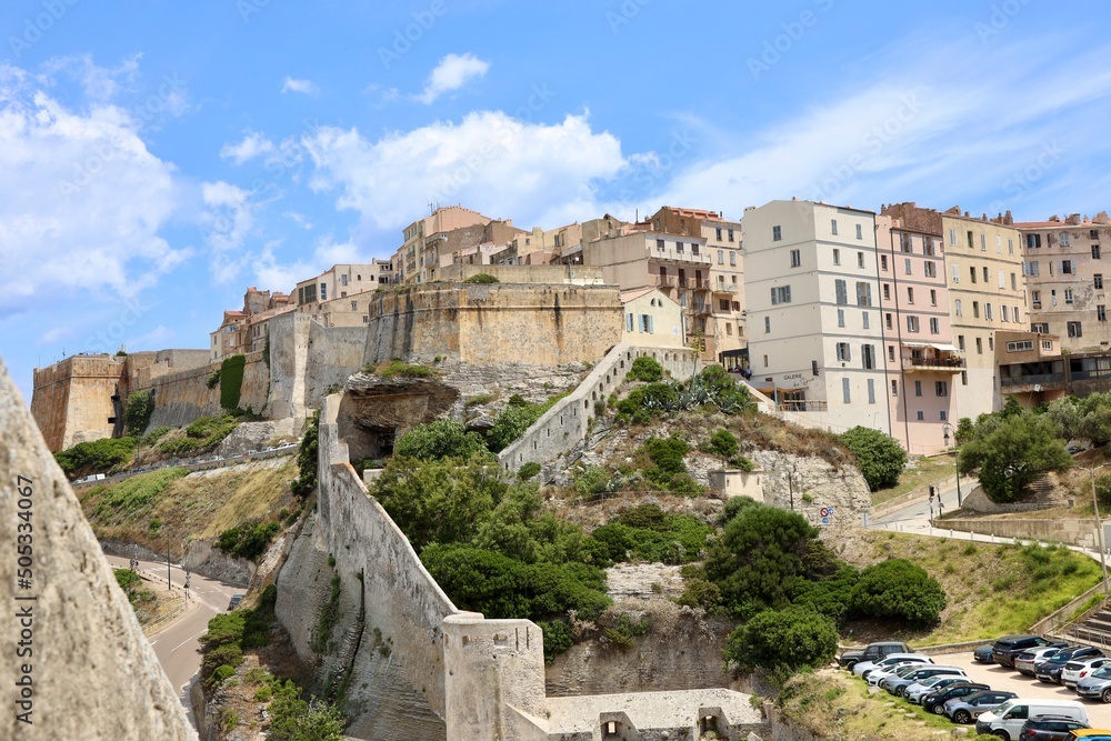 view of a rock city on corsica Bonifacio 