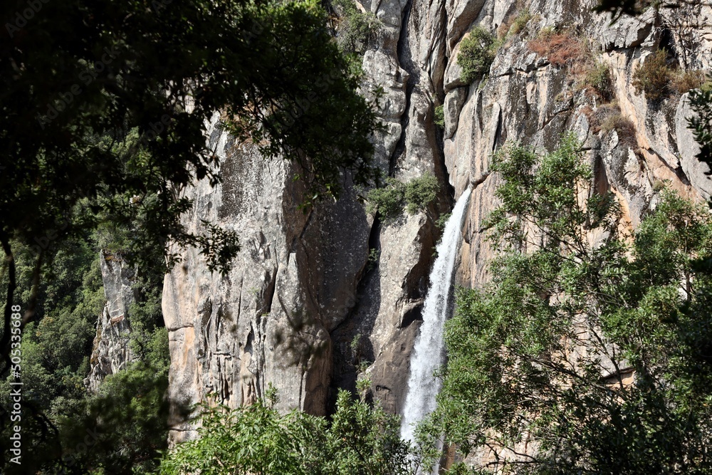 waterfall in the mountains  on corsica