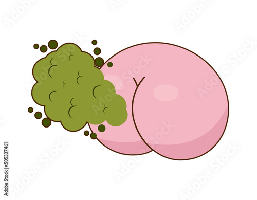Flatulence symbol, bad air. Childhood diseases.