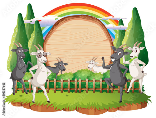 Empty banner template with farm animals