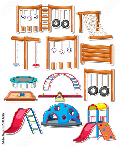 Sticker pack of playground objects