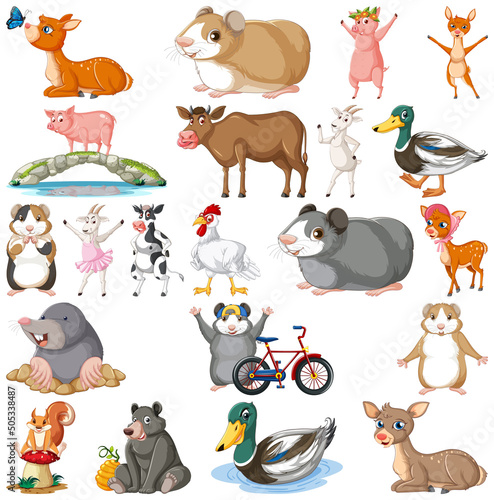 Set of different kids of animals