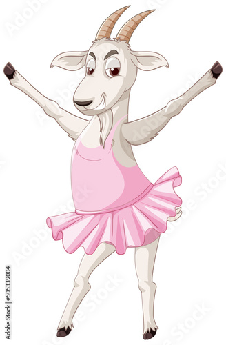 A goat in a dress a ballerina