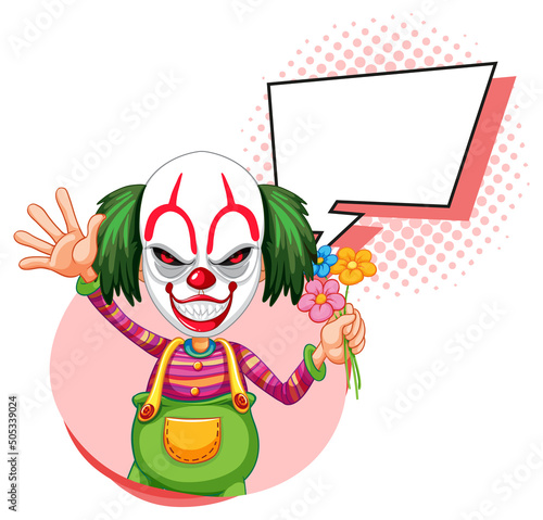 Clown with bubble speech