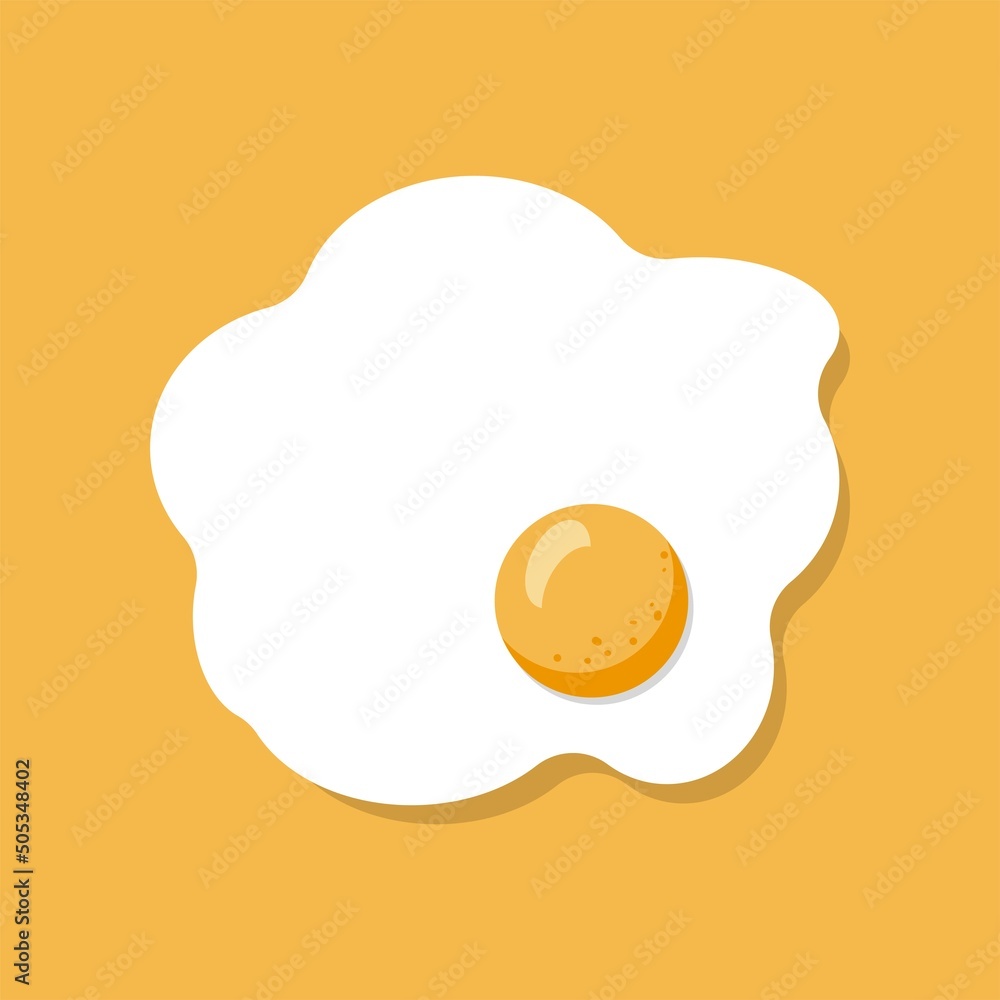 Fried egg isolated on yellow background Fried egg isolated on yellow background