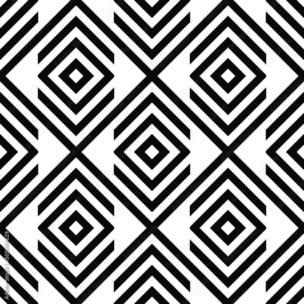 Vector seamless pattern. Modern stylish texture. Repeating geometric tiles. Striped hexagonal zigzag. Monochrome geometric background. Contemporary graphic design.Regular abstract striped texture.
